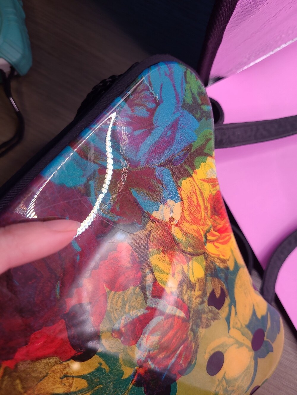 Vintage Angela Frascone Resin Purse Oriental Floral Design Small - Picture 6 of 11